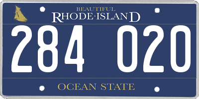 RI license plate 284020