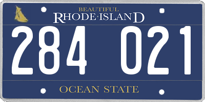 RI license plate 284021