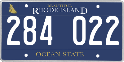 RI license plate 284022