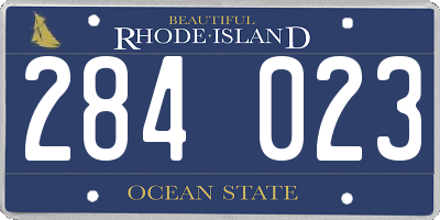 RI license plate 284023