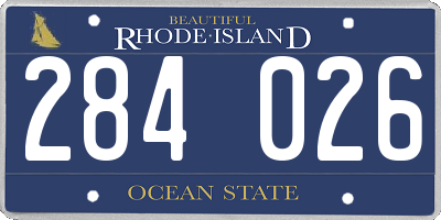 RI license plate 284026