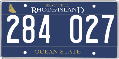 RI license plate 284027