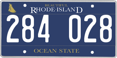 RI license plate 284028