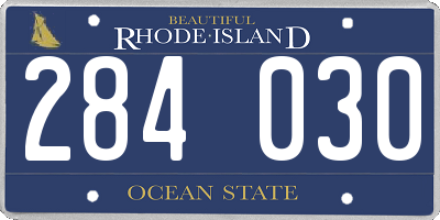 RI license plate 284030