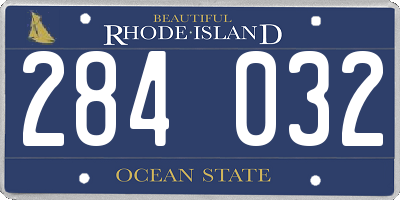 RI license plate 284032