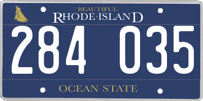 RI license plate 284035