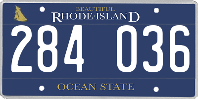 RI license plate 284036