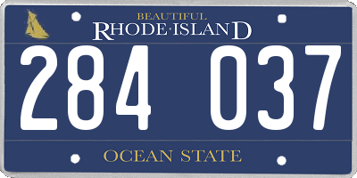RI license plate 284037