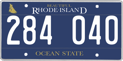 RI license plate 284040