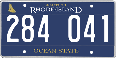 RI license plate 284041