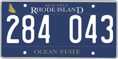 RI license plate 284043