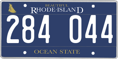 RI license plate 284044