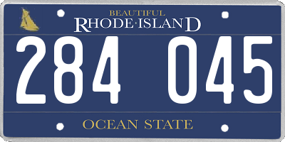 RI license plate 284045