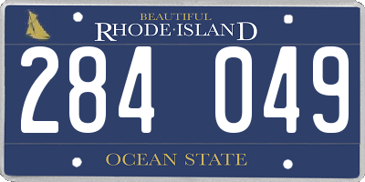 RI license plate 284049