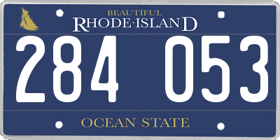 RI license plate 284053