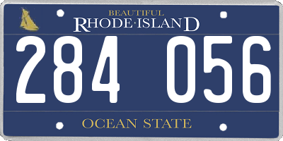 RI license plate 284056