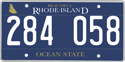 RI license plate 284058