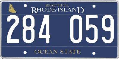 RI license plate 284059