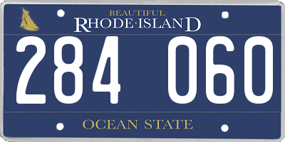 RI license plate 284060