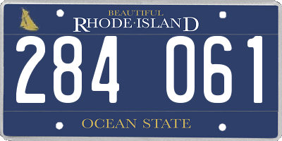 RI license plate 284061