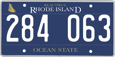 RI license plate 284063