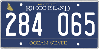 RI license plate 284065