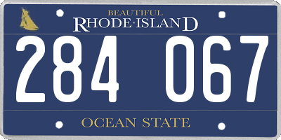 RI license plate 284067
