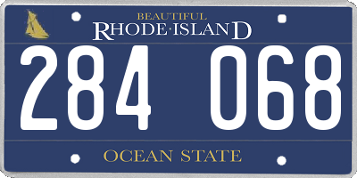 RI license plate 284068