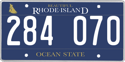 RI license plate 284070