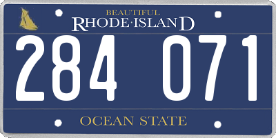 RI license plate 284071