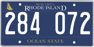 RI license plate 284072