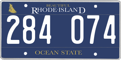 RI license plate 284074