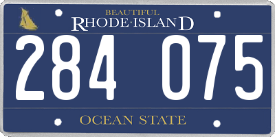 RI license plate 284075