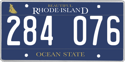 RI license plate 284076