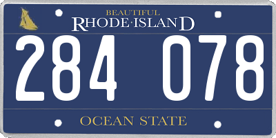 RI license plate 284078