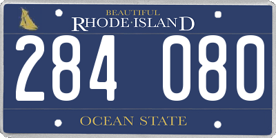 RI license plate 284080
