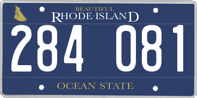 RI license plate 284081