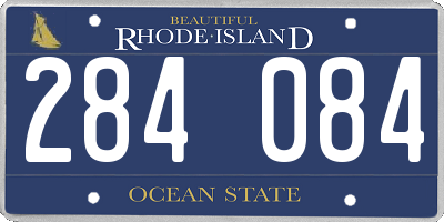 RI license plate 284084