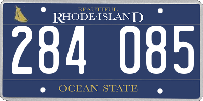 RI license plate 284085
