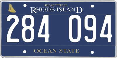 RI license plate 284094