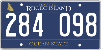 RI license plate 284098