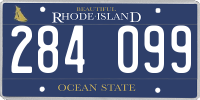 RI license plate 284099