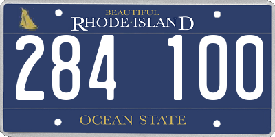 RI license plate 284100