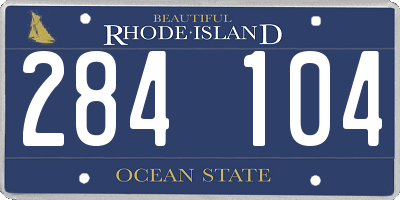 RI license plate 284104