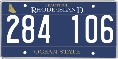 RI license plate 284106