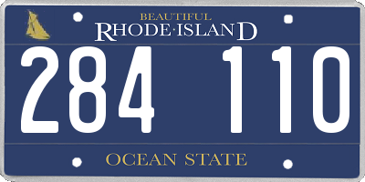 RI license plate 284110