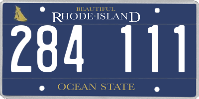 RI license plate 284111