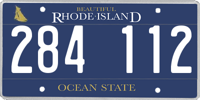 RI license plate 284112