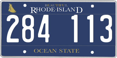 RI license plate 284113