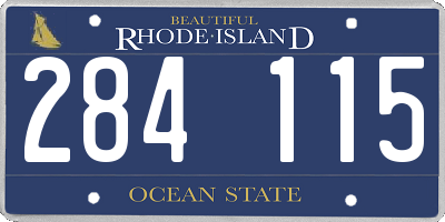 RI license plate 284115